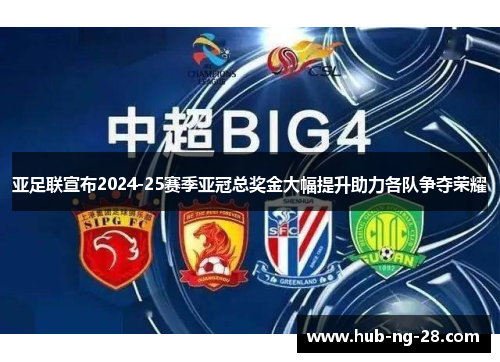 亚足联宣布2024-25赛季亚冠总奖金大幅提升助力各队争夺荣耀