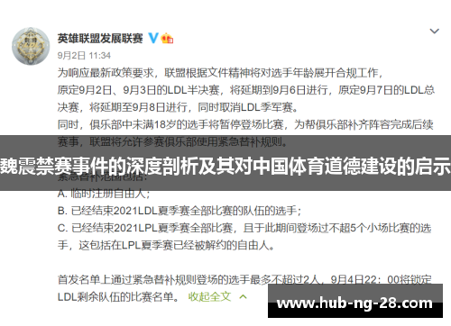 魏震禁赛事件的深度剖析及其对中国体育道德建设的启示 魏震禁赛事件的深度剖析及其对中国体育道德建设的启示